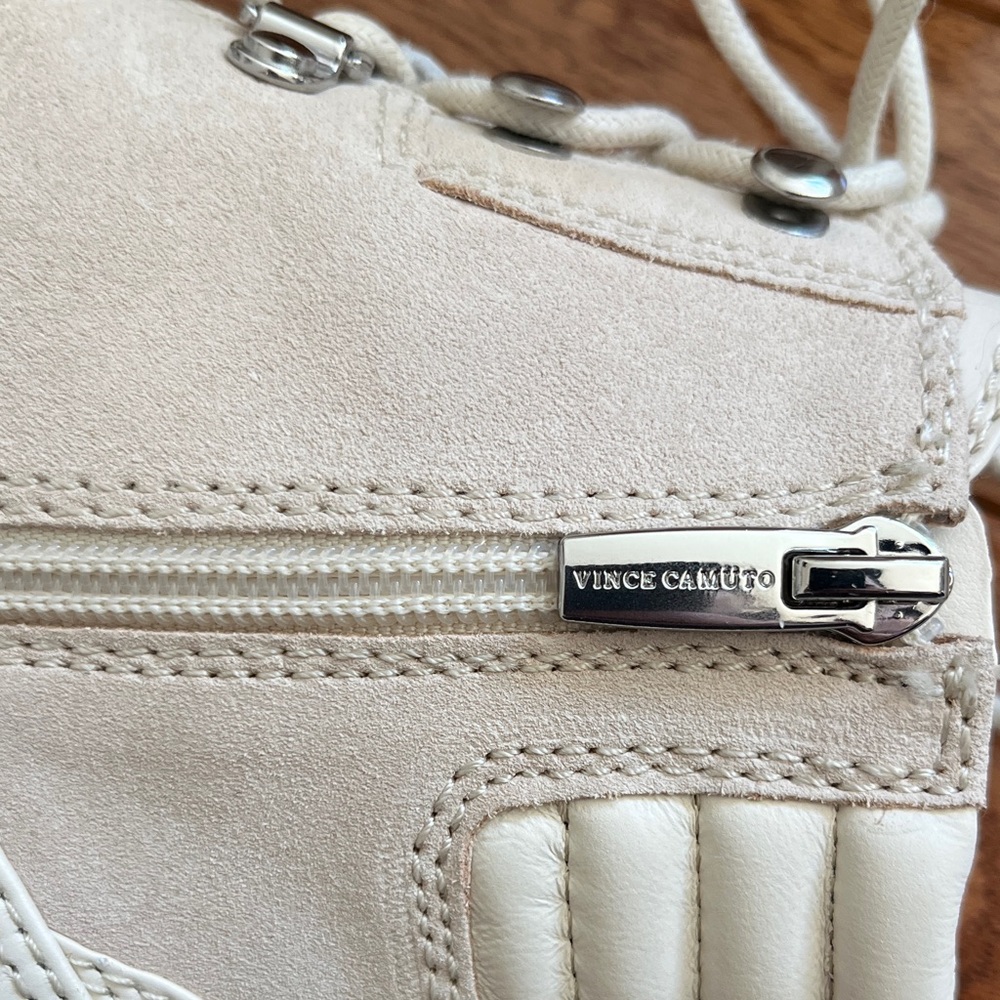 NWOT Vince Camuto Donenta Women's Cream Lace-Up Ankle Boots - Picture 6 of 7